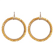 ( yellow)occidental style fashion earrings lady color beads earring fashion Round