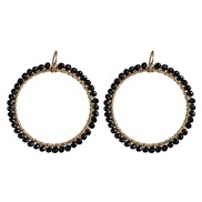 ( black)occidental style fashion earrings lady color beads earring fashion Round