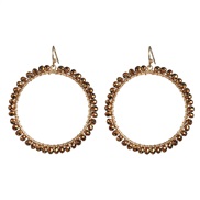 ( Gold)occidental style fashion earrings lady color beads earring fashion Round