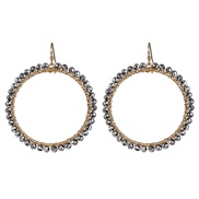 ( Silver)occidental style fashion earrings lady color beads earring fashion Round