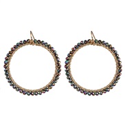 ( Color)occidental style fashion earrings lady color beads earring fashion Round