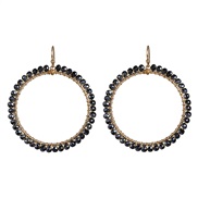 ( gray)occidental style fashion earrings lady color beads earring fashion Round