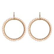 (Rice white )occidental style fashion earrings lady color beads earring fashion Round