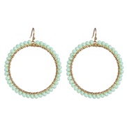 occidental style fashion earrings lady color beads earring fashion Round