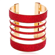 ( red)occidental style exaggerating Metal opening bangle  temperament fashion multilayer fully-jewelled woman  multicolo