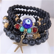 occidental style trend  Bohemia noble wind mash up Metal starfish  eyes accessories temperament multilayer bracelet