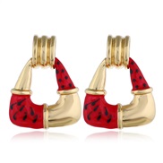 ( red)occidental style exaggerating Metal retro earrings exaggerating drop earring geometry Earring