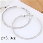 50mm fine  Korean style fashion  Metal concise surface personality temperament ear stud buckle circle