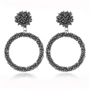 ( gray White k)  retro occidental style temperament ear stud  fashion handmade beads Acrylic earrings arring