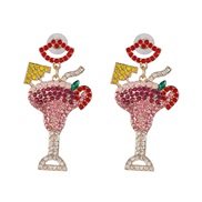 creative earrings occidental style diamond fruits ear stud woman