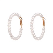  occidental style day retro circle Pearl earrings exaggerating earring woman style