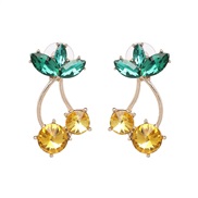 ( yellow) fruits cherry diamond ear stud high-end quality earrings