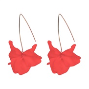 ( red) imitate flowers earrings  fashion creative petal earrings
