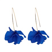 ( blue) imitate flowers earrings  fashion creative petal earrings