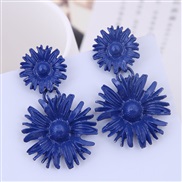 occidental style fashion  Metal concise flowers temperament exaggerating ear stud