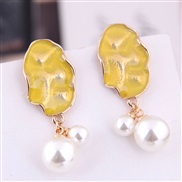 fine  Korean style fashion sweetOL color Pearl all-Purpose personality woman ear stud