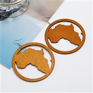 (Coffee )occidental style earrings personality fashion Africa map earring geometry