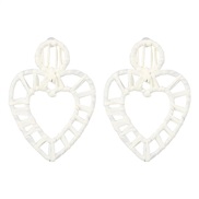 ( white)exaggerating earrings retro wind heart-shaped earring fashion Earring