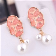 fine  Korean style fashion sweetOL color Pearl all-Purpose personality woman ear stud