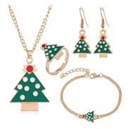 occidental style fashion  Metal christmas series four ( necklace  earrings  ring  bracelet ) set