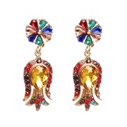 ( Color)UR women earrings occidental style wind high-end glass diamond earring tulip flowers arring