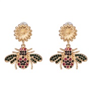 ( Color)UR insect earring high-end sun flower ear stud personality Earring