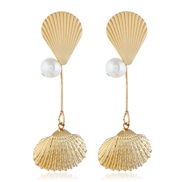 ( Gold) earrings occidental style Pearl natural Shells earrings Bohemia arring