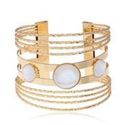 ( white)occidental style fashion fashion Metal gem geometry multilayer all-Purpose opening bangle woman