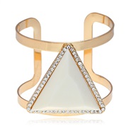 ( white)new occidental style exaggerating Metal triangle bangle diamond resin opening bangle