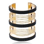 ( black)new Metal textured thick hollow bangle personality all-Purpose diamond width