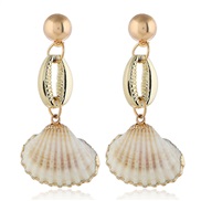 ( white)occidental style retro fashion trend fashion ear stud brief exaggerating Shells earrings