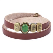 ( brown)OP weave bracelet Alloy Word Opal