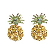 ( yellow)UR trend personality earrings super glass diamond fruits Modeling earring