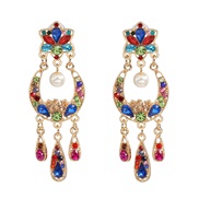 ( Color)UR ethnic style earrings high-end glass drop earring