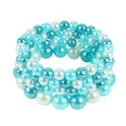( blue) color imitate Pearl bracelet  multilayer beads all-Purpose fashion bracelet  newbangle