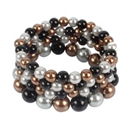 ( black) color imitate Pearl bracelet  multilayer beads all-Purpose fashion bracelet  newbangle