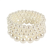 ( white)occidental style bangle  environmental leather three color high imitate Pearl bracelet