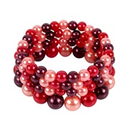 ( red)occidental style bangle  environmental leather three color high imitate Pearl bracelet
