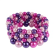 (purple)occidental style bangle  environmental leather three color high imitate Pearl bracelet