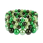 ( green)occidental style bangle  environmental leather three color high imitate Pearl bracelet