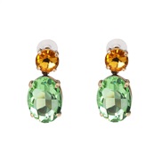 ( green)occidental style elements crystal Round earring elegant handmade Earring