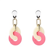 ( Pink)earrings occidental style Acrylic retroearrings lady fashion ear stud