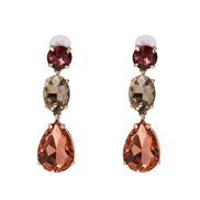 (+ champagne+)occidental style Korean style temperament colorful diamond drop earrings ear stud collocation