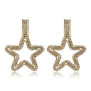( Gold)occidental style exaggerating geometry diamond star earrings female fashion Bohemia ear stud