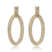 ( Gold)occidental style exaggerating geometry Oval diamond Round earrings female fashion Bohemia ear stud