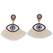 ( white)occidental style retro trend fashion big eyes tassel earrings