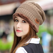(  Khaki)knitting woman thick warm bag head Outdoor Korean style woolen hat