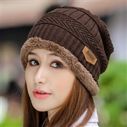 ( Coffee )knitting woman thick warm bag head Outdoor Korean style woolen hat