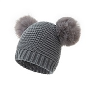 ( gray)occidental style Double Autumn and Winter child hat lovely warm child woolen