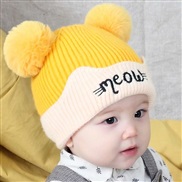 ( yellow)Baby hats Autumn and Winter man woman Double woolen  new knitting velvet warm
